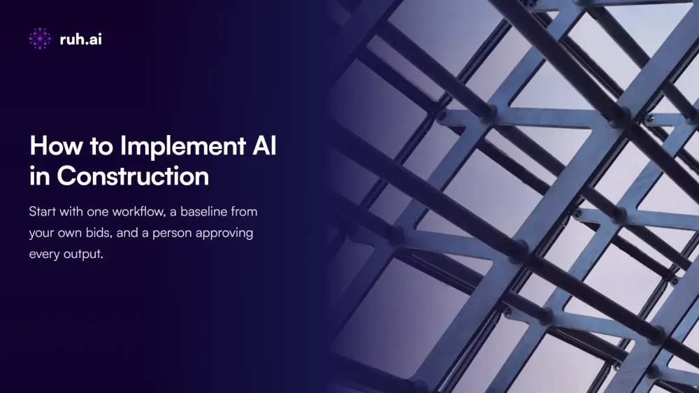 How to Implement AI in Construction: A First-Workflow Plan